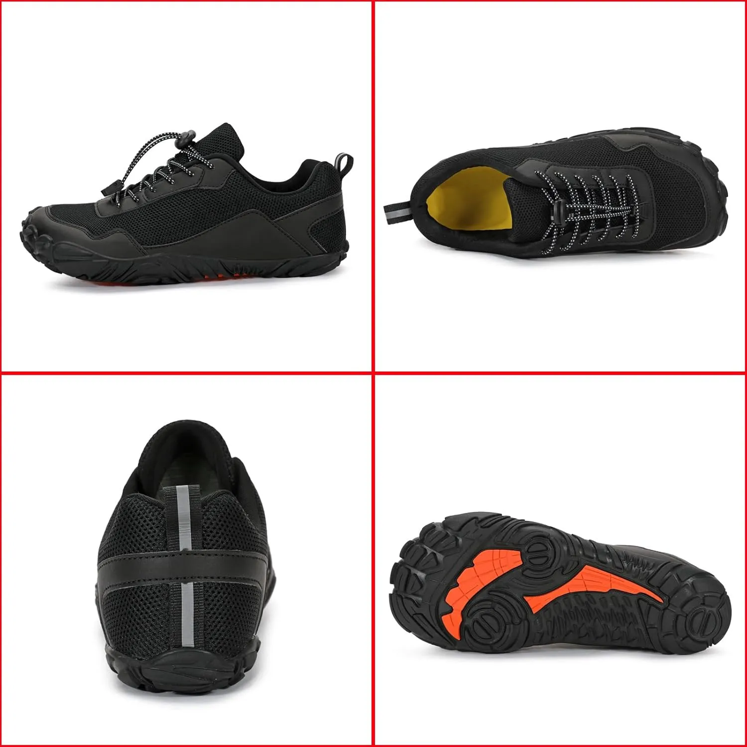Men Mesh Minimalist Barefoot Beach Shoes Drawstring Lace Up Athletic Hiking Shoes Quick Dry Water Shoes for Swimming Water Yoga Surf Outdoor Sports