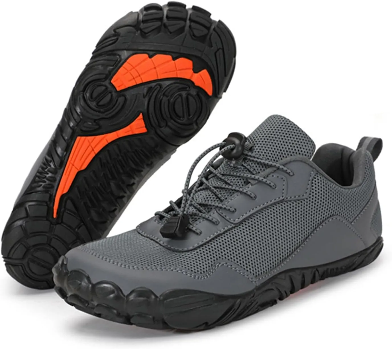 Men Mesh Minimalist Barefoot Beach Shoes Drawstring Lace Up Athletic Hiking Shoes Quick Dry Water Shoes for Swimming Water Yoga Surf Outdoor Sports