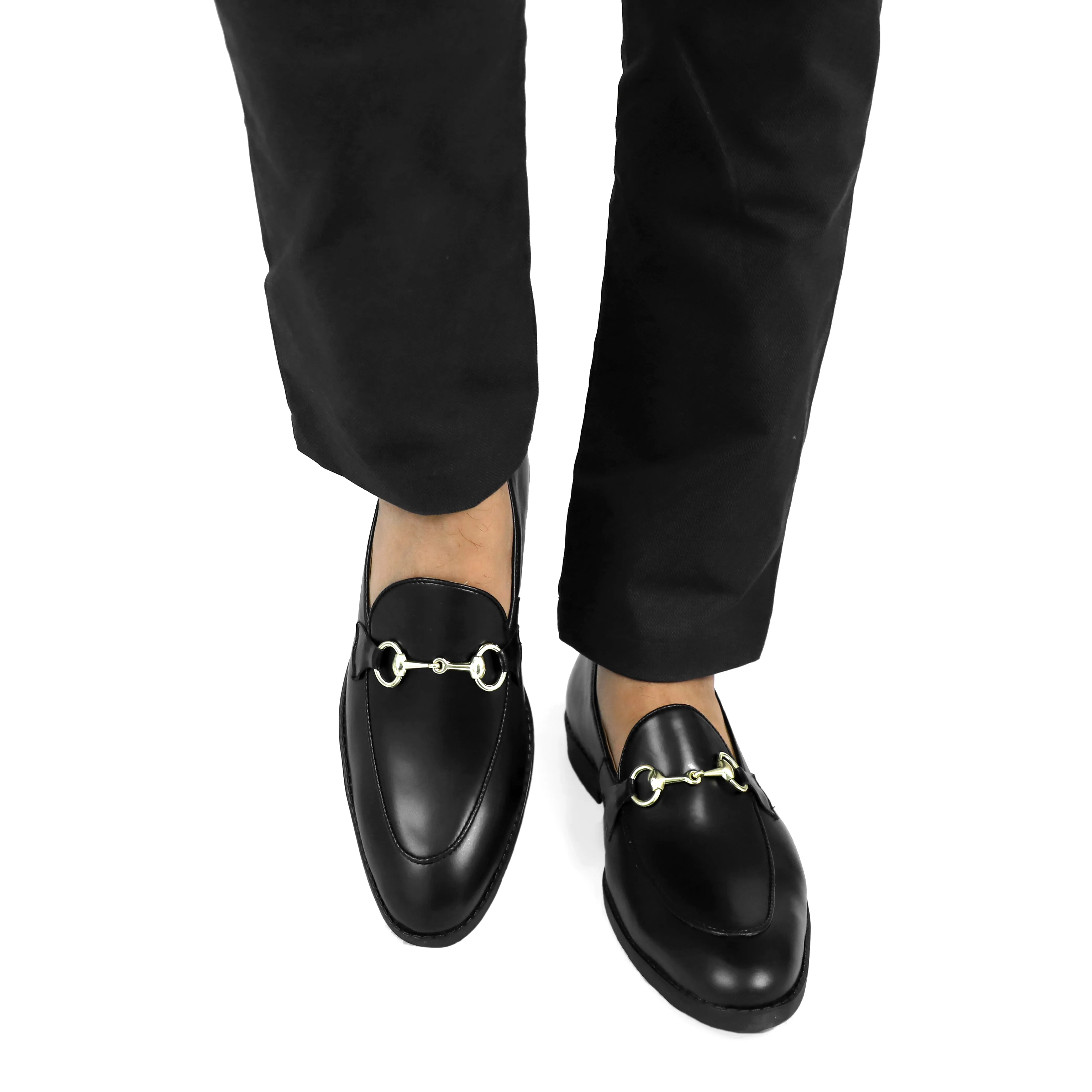 NICHE Black Horsebit Loafers