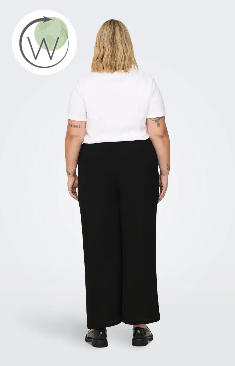 Only Carmakoma Lux Palazzo Trousers in Black