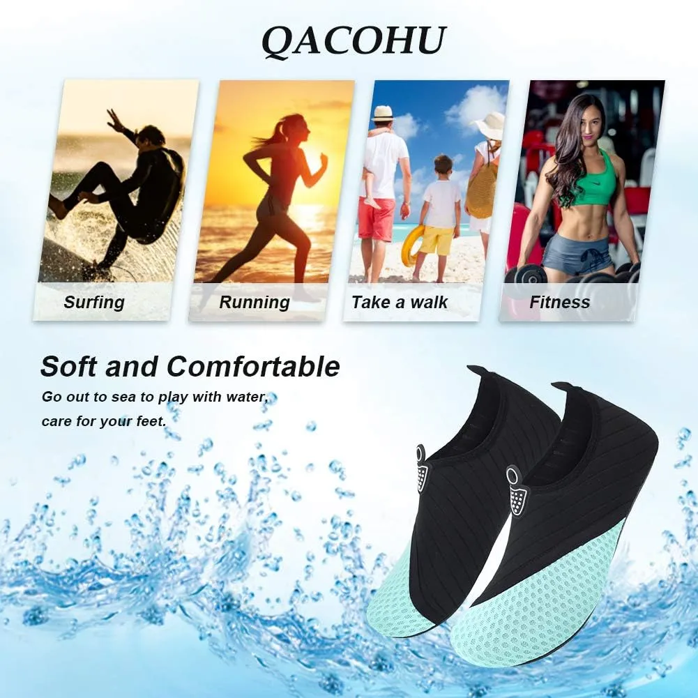 QACOHU Womens Mens Water Shoes Barefoot Skin Shoes Quick-Dry Water Shoe for Dive Surf Swim Beach Yoga
