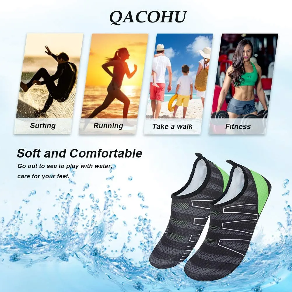 QACOHU Womens Mens Water Shoes Barefoot Skin Shoes Quick-Dry Water Shoe for Dive Surf Swim Beach Yoga