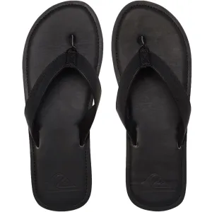 Quiksilver Mens Molokai Leather Flip Flops - Black