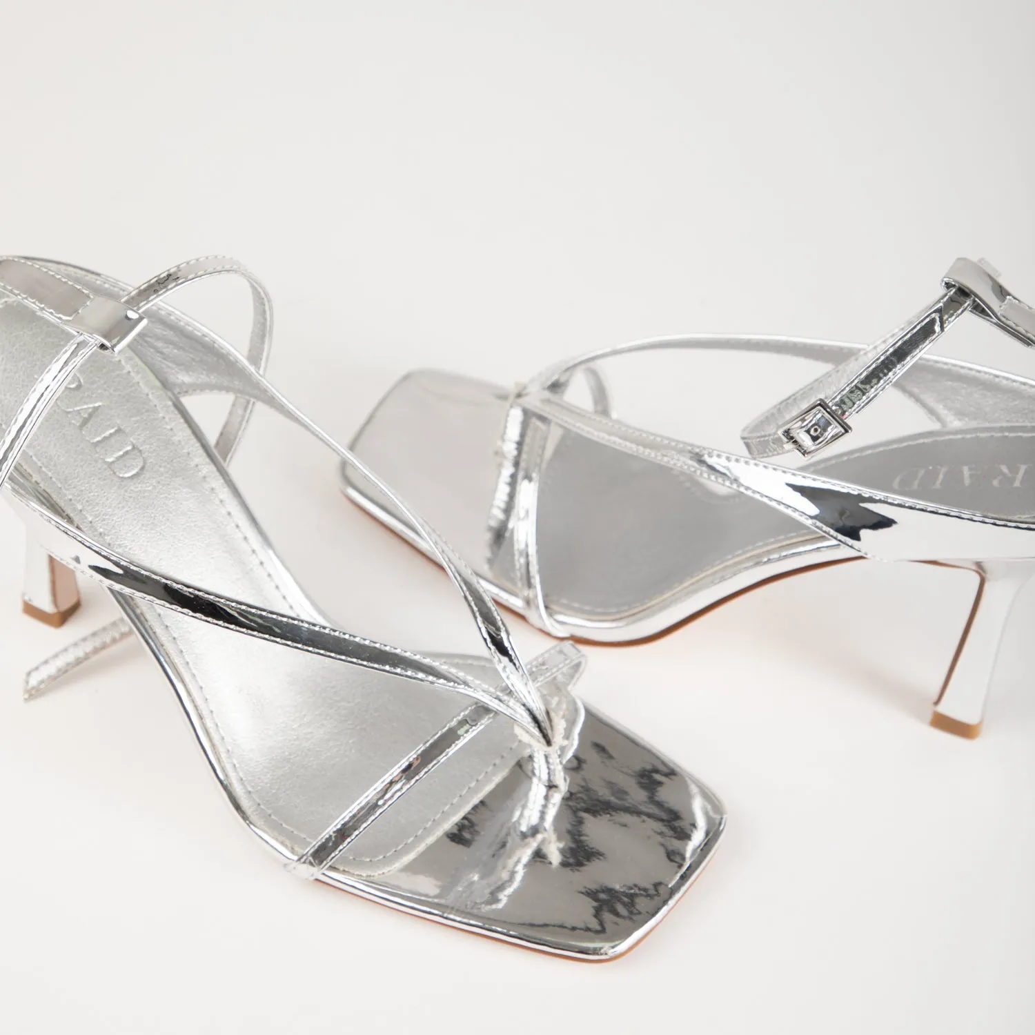 RAID Meeka Heeled Sandal In Silver