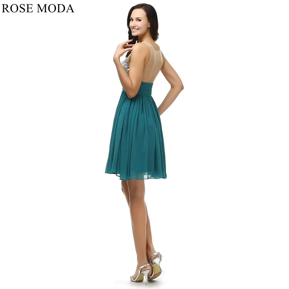 Rosemoda Short Crystal Chiffon Prom Dress