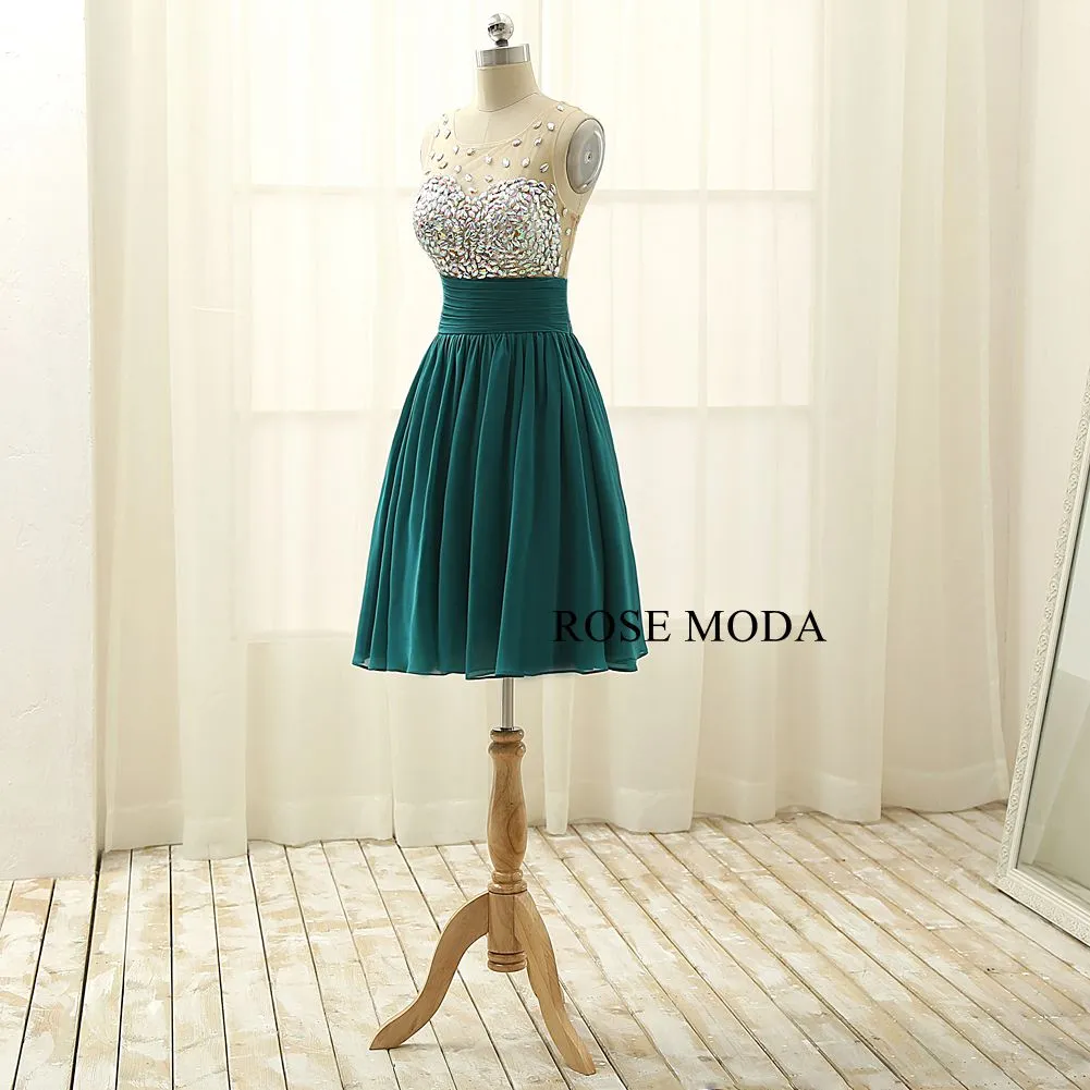 Rosemoda Short Crystal Chiffon Prom Dress