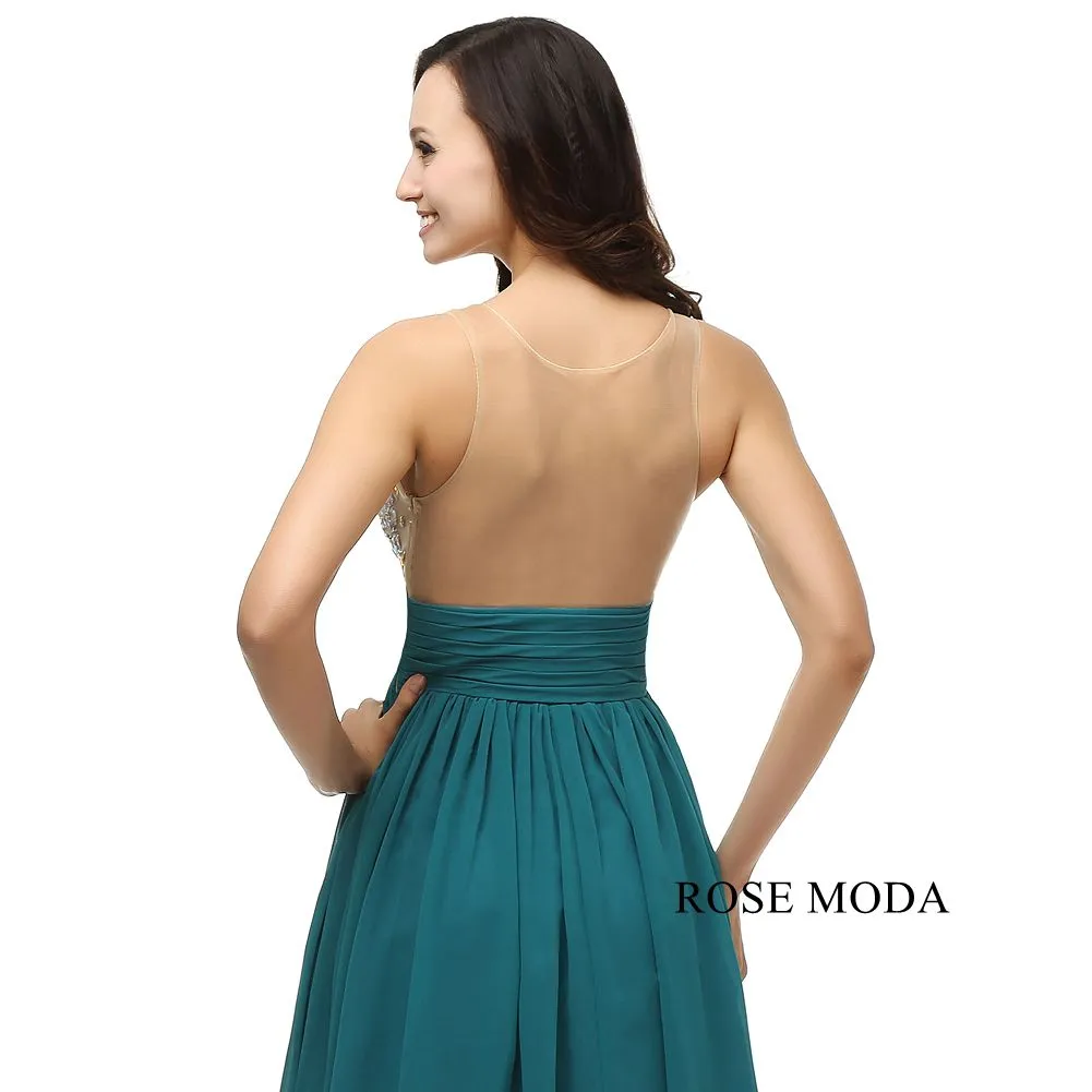 Rosemoda Short Crystal Chiffon Prom Dress