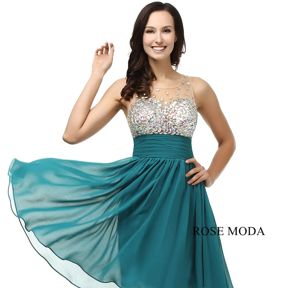 Rosemoda Short Crystal Chiffon Prom Dress