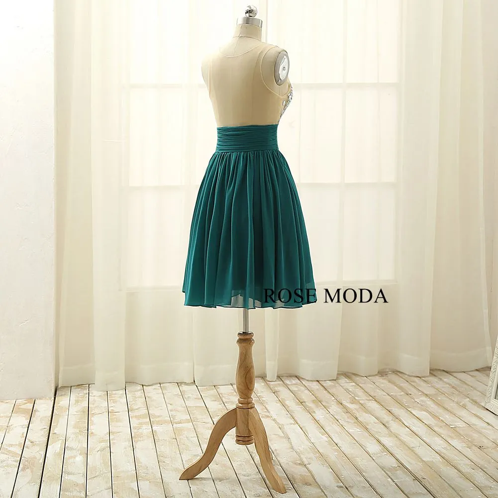 Rosemoda Short Crystal Chiffon Prom Dress