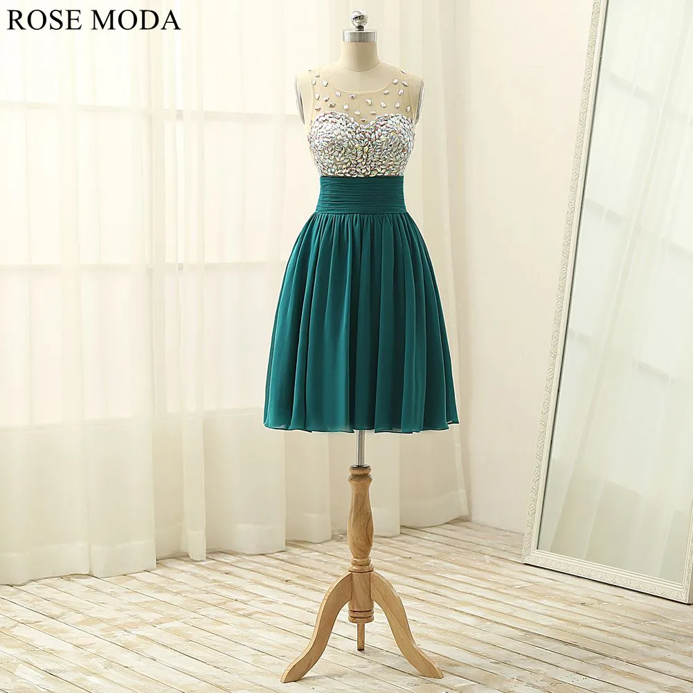 Rosemoda Short Crystal Chiffon Prom Dress