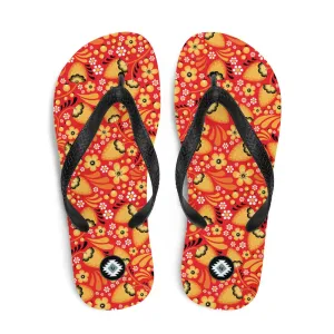 Russian Red Khokhloma Flip Flops