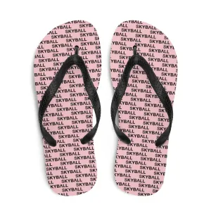 Skyball Beach Volleyball Apparel - Boardwalk Flip-Flops - Logo Print  / Pink & Black
