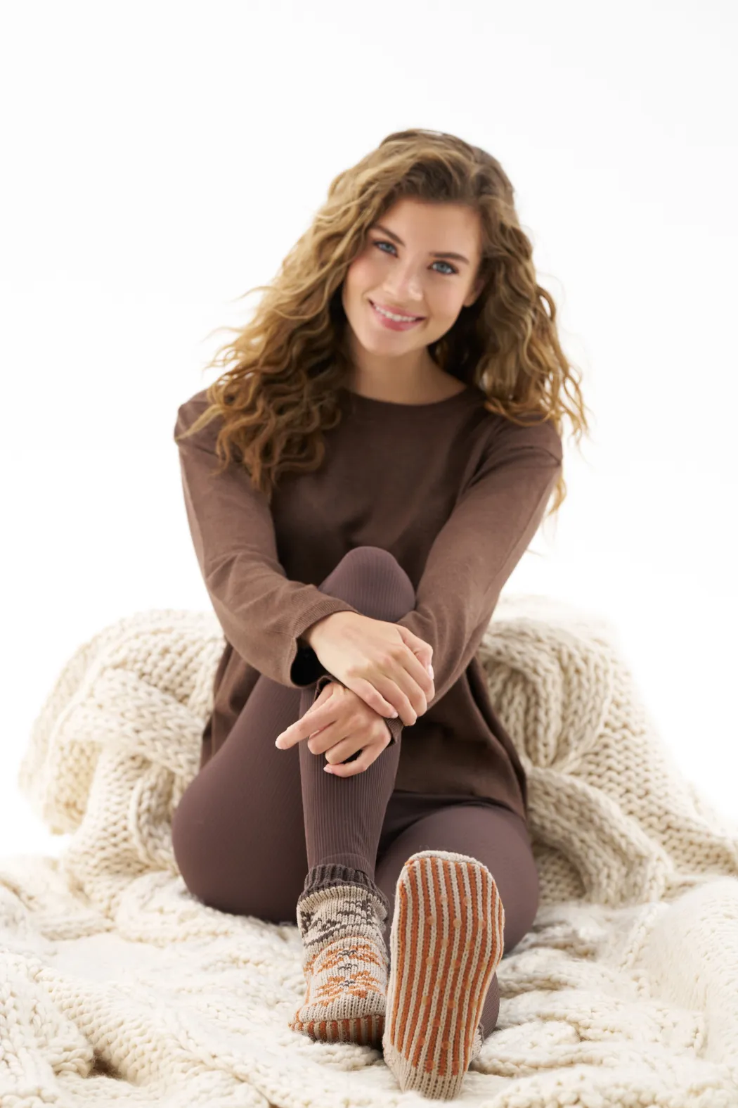 Snow Fall Slipper Socks - 2PK | Lemon - Clearance
