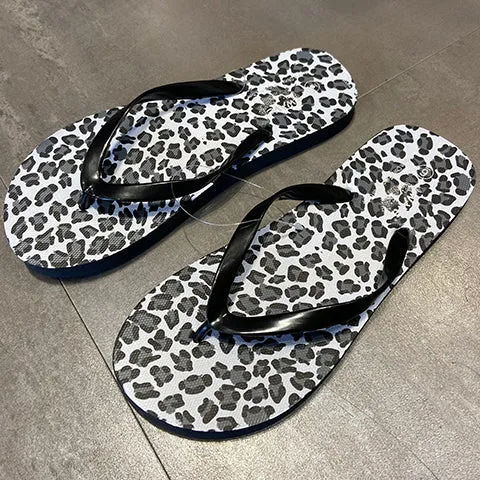 Soft Printed Leopard Flip Flops