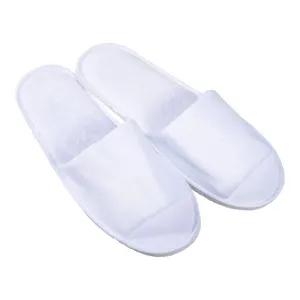 Terry Velour White Hotel Slippers