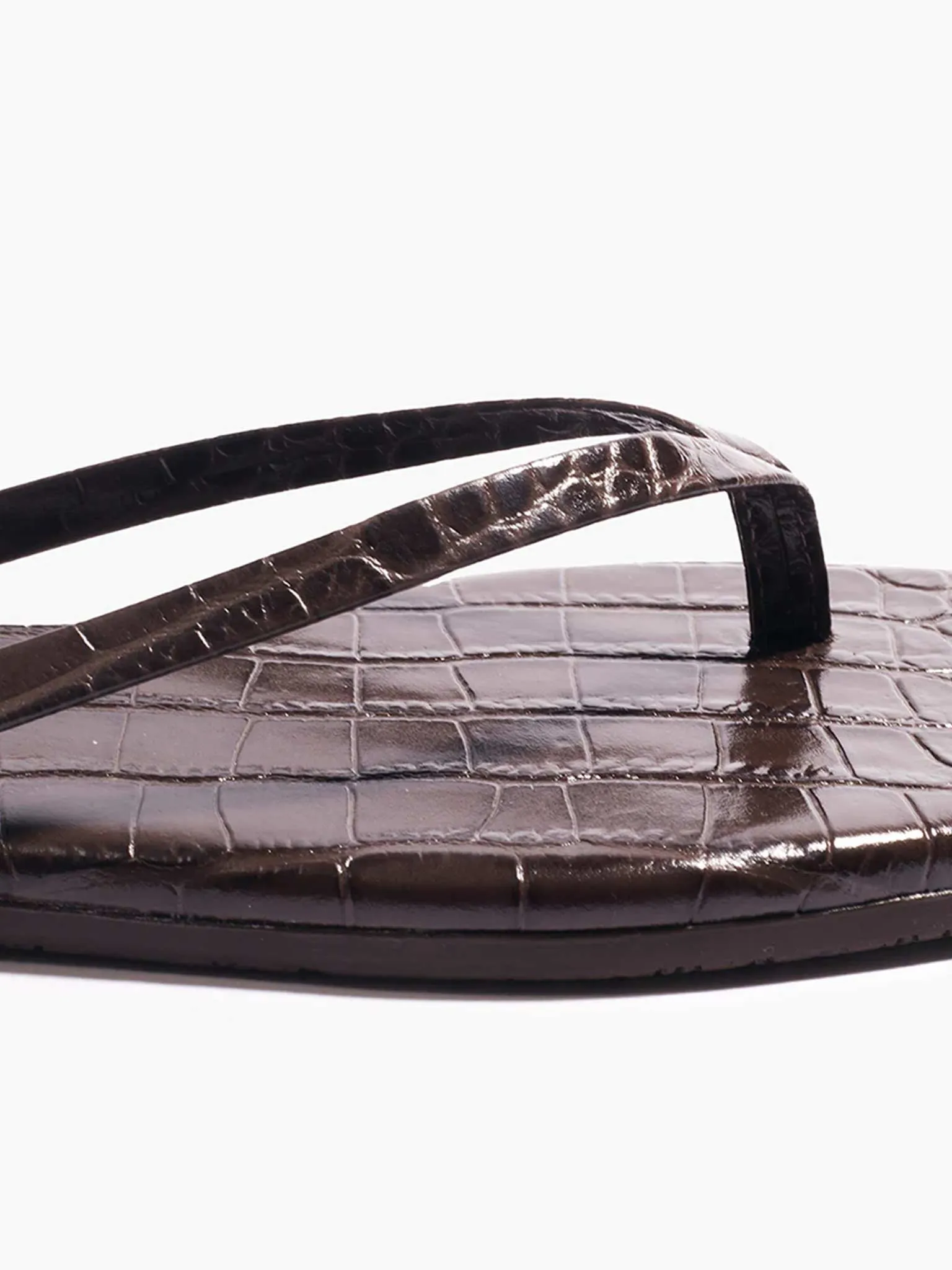 TKEES Square Toe Lily Croc in Carob