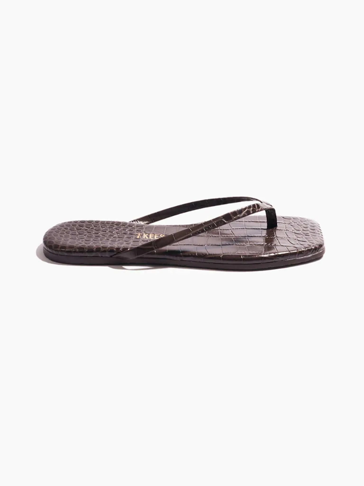 TKEES Square Toe Lily Croc in Carob