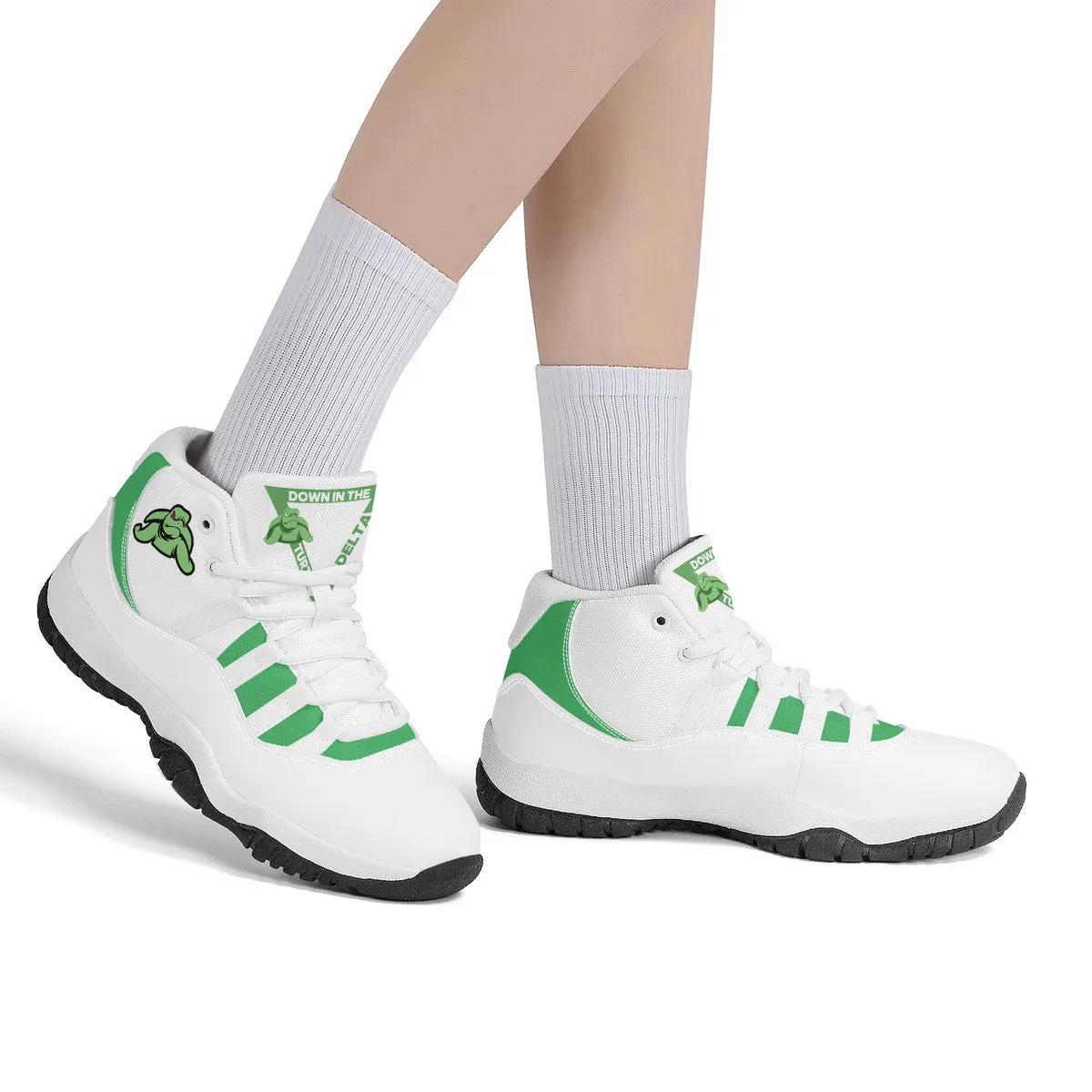 Turtle High Top Air Retro Sneakers - White