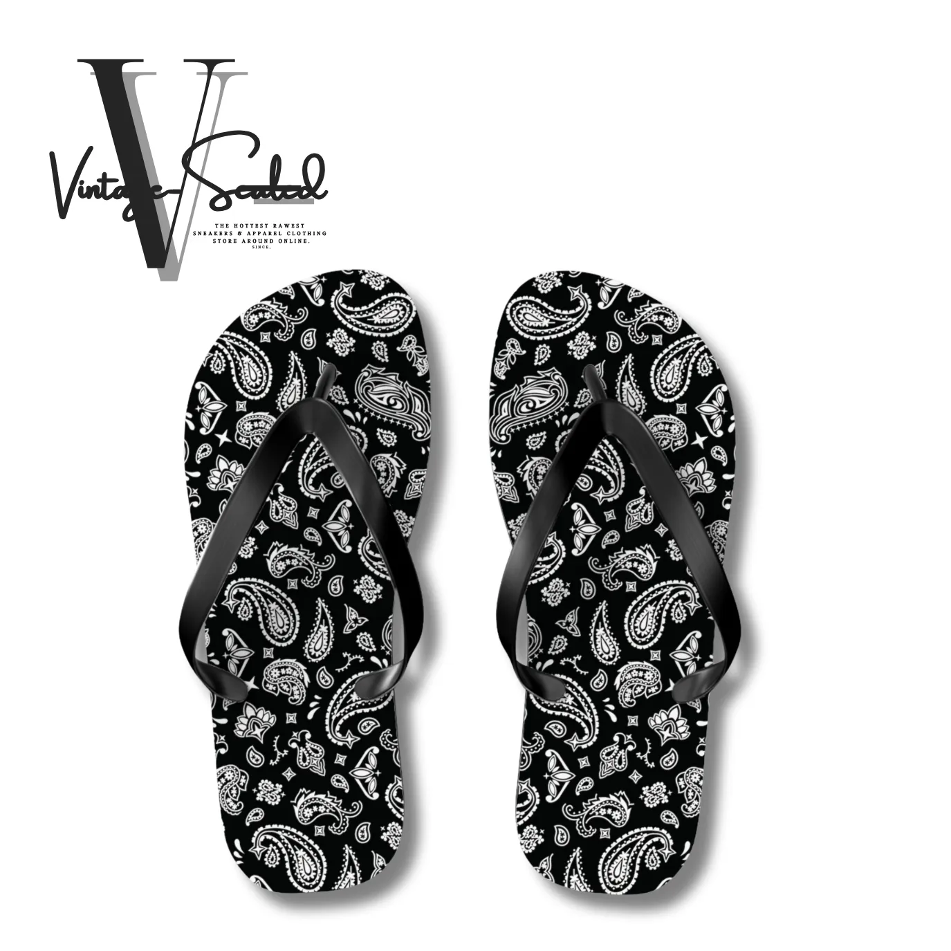Vintage-Sealed "Bandana" Apparel Flip Flops| Brand New Women's Fashion
