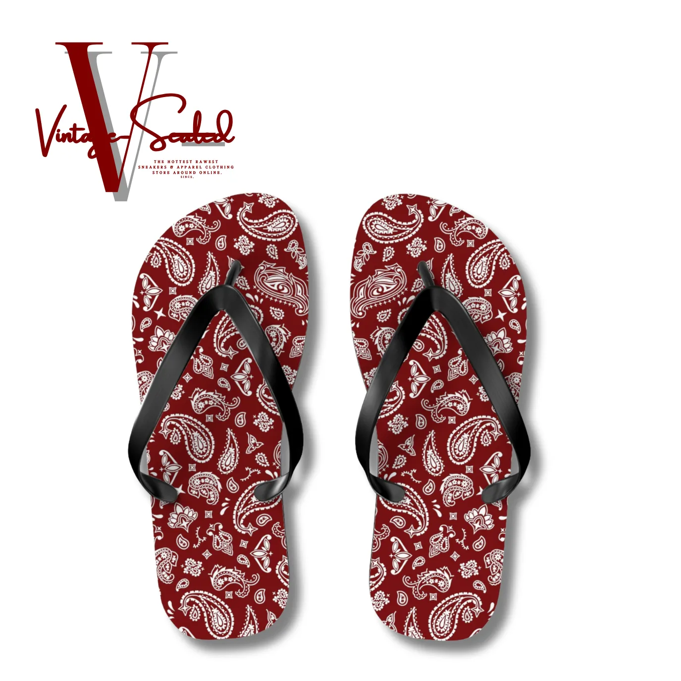 Vintage-Sealed "Bandana" Apparel Flip Flops| Brand New Women's Fashion