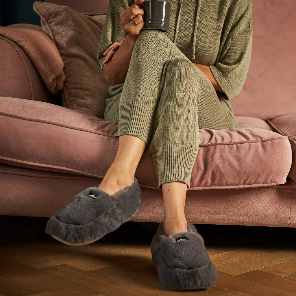 Warmies Luxury Heatable Steel Grey Slippers