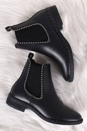 Wild Diva Lounge Studded Trim Moto Booties