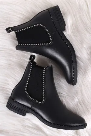 Wild Diva Lounge Studded Trim Moto Booties