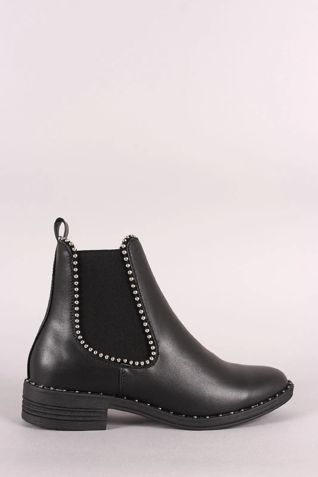 Wild Diva Lounge Studded Trim Moto Booties