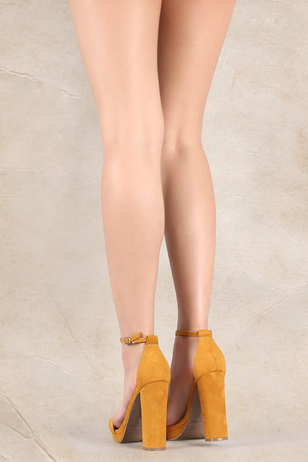 Wild Diva Lounge Suede Ankle Strap Platform Chunky Heel