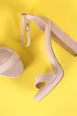 Wild Diva Lounge Suede Ankle Strap Platform Chunky Heel