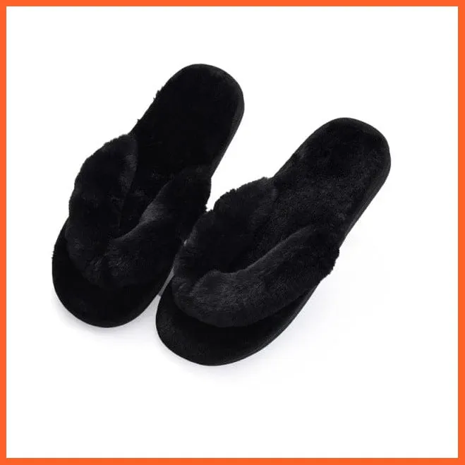 Winter Women Faux Fur Warm Comfy House Slippers