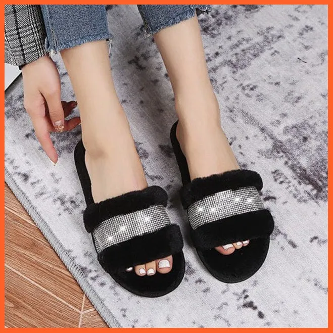 Winter Women Faux Fur Warm Comfy House Slippers