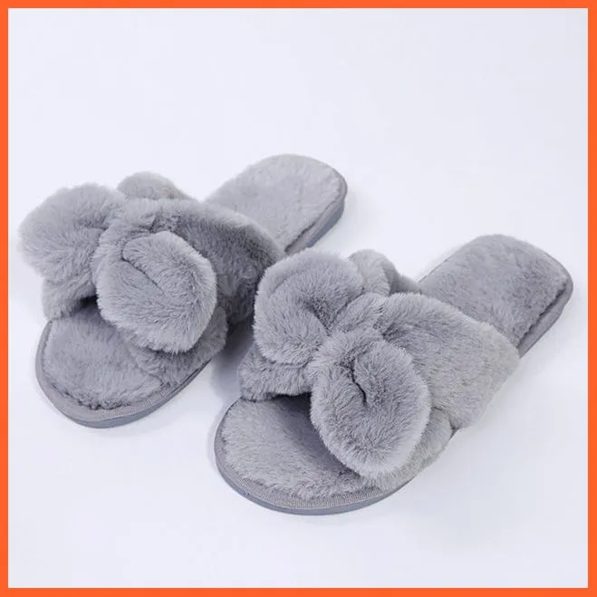 Winter Women Faux Fur Warm Comfy House Slippers