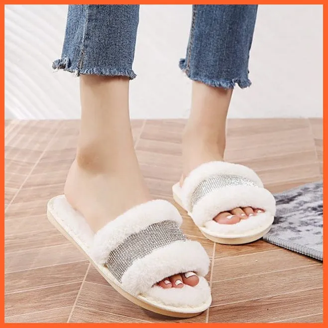 Winter Women Faux Fur Warm Comfy House Slippers