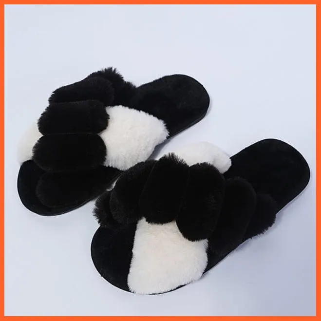 Winter Women Faux Fur Warm Comfy House Slippers