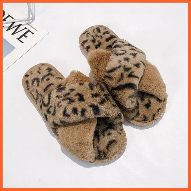 Winter Women Faux Fur Warm Comfy House Slippers