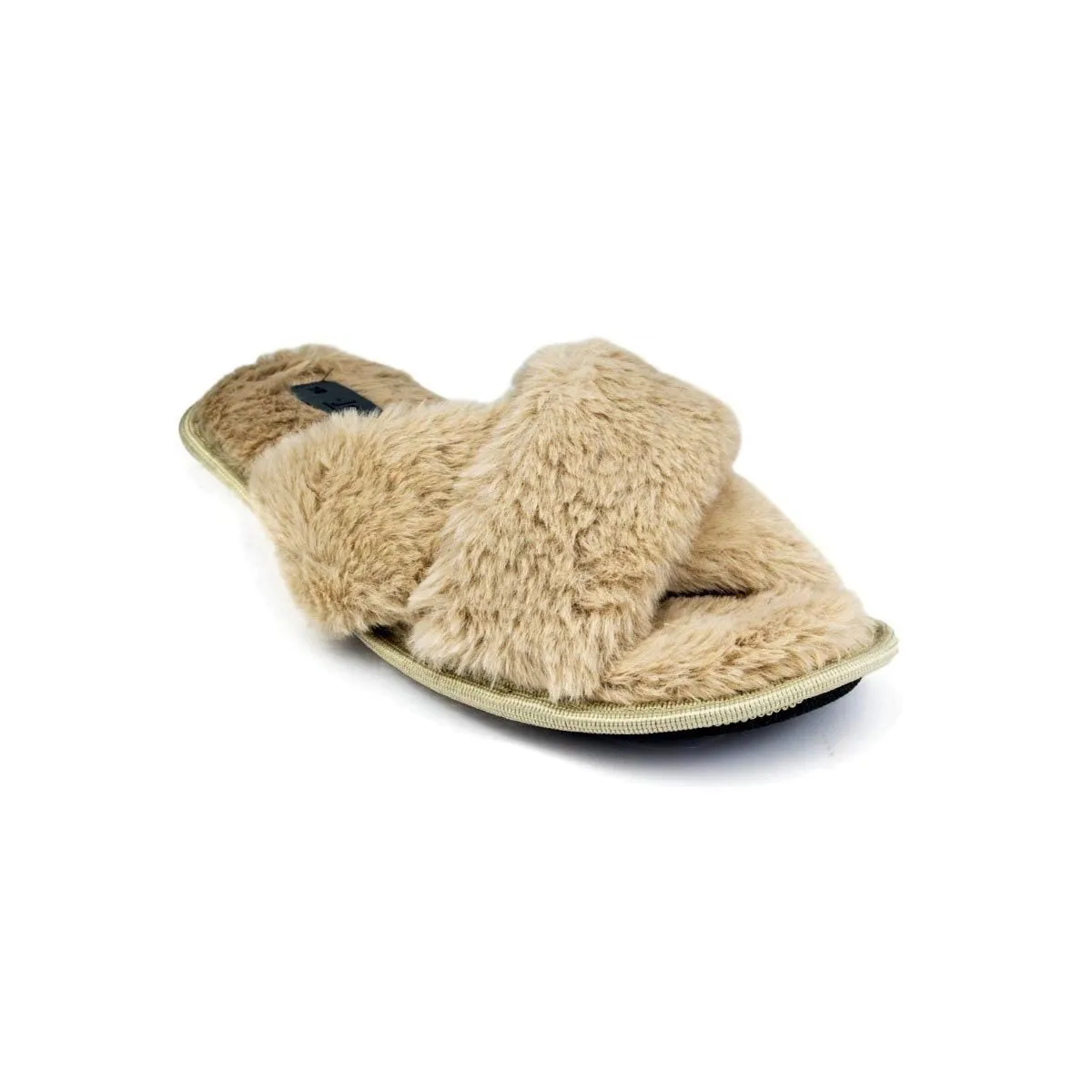 Women's Cross Over Mule Slippers Beige