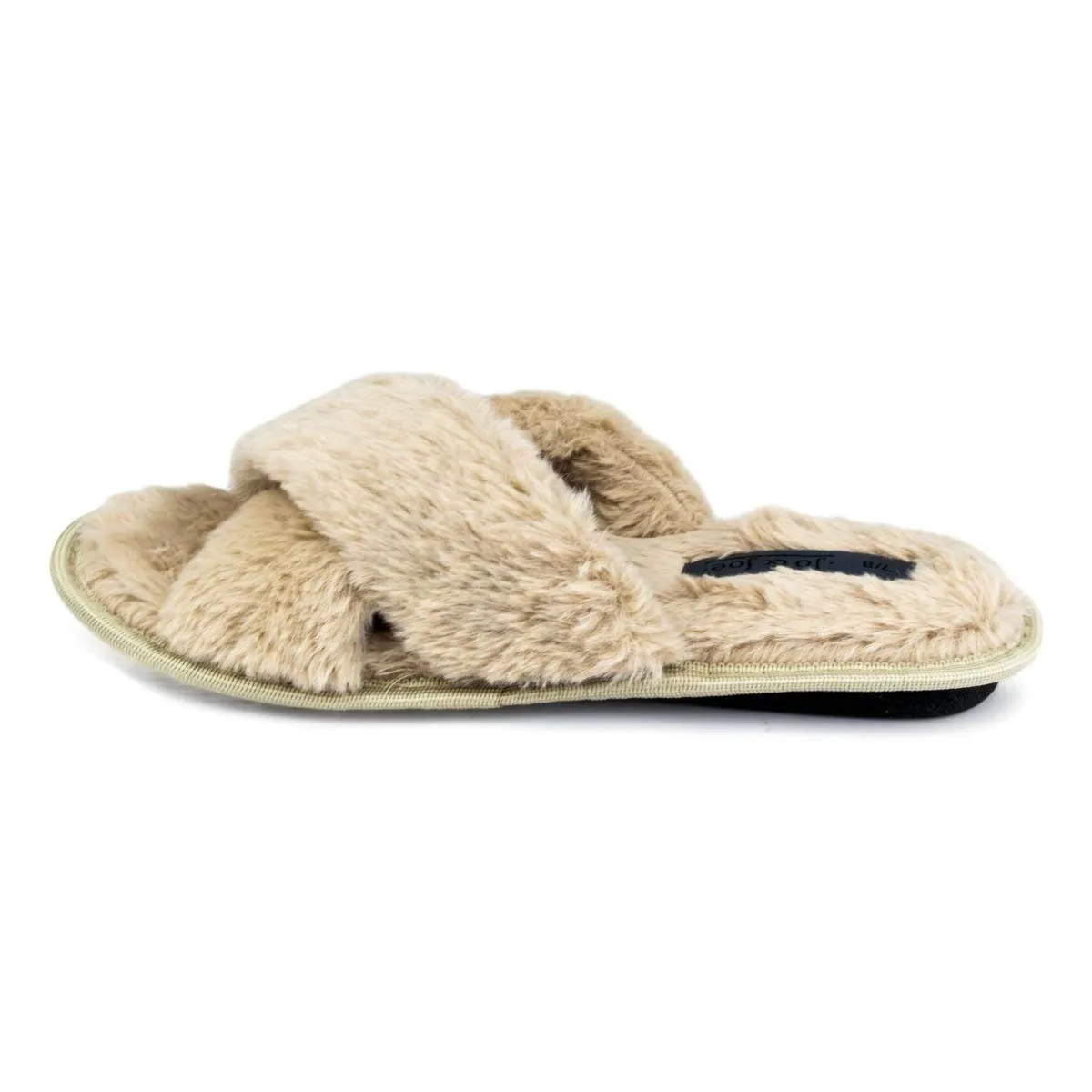 Women's Cross Over Mule Slippers Beige