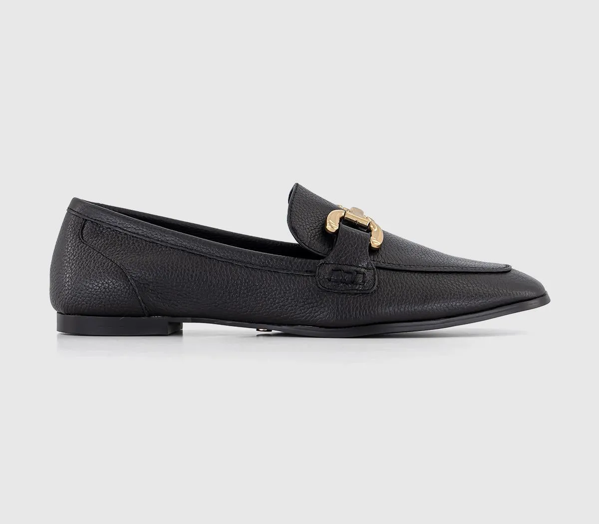 Womens Office Farland Trim Loafers Black Leather