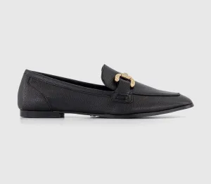 Womens Office Farland Trim Loafers Black Leather