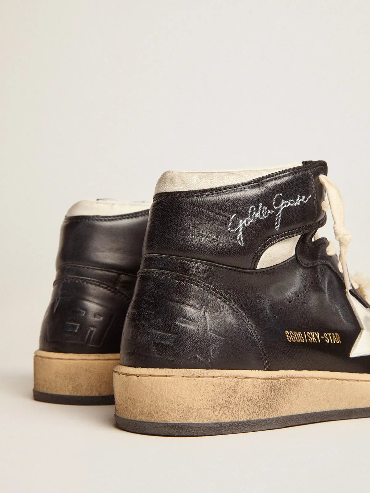 Women's Sky Star in Black Nappa w/ White Star