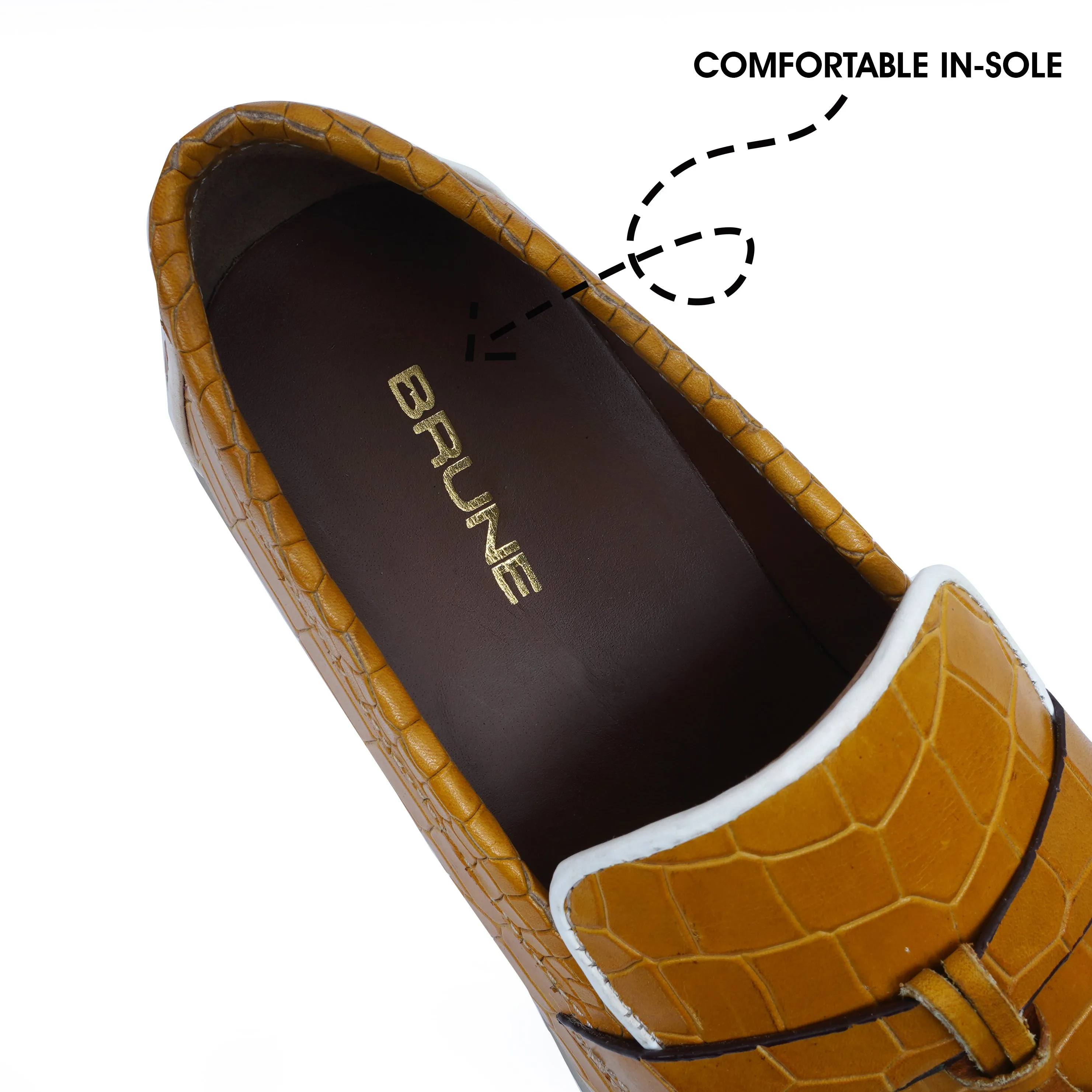 Yellow Yacht Shoes in Deep Cut Leather